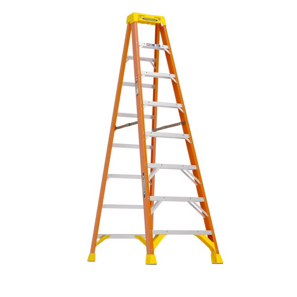 WERNER 8FT FIBERGLASS STEP LADDER TYPE IA 300# CAPACITY 6208