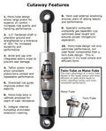 Ridetech 82-03 S-10/S-15 w/ 3in Lowering Leaf Springs Rear HQ Shock / 7.55in Stroke / Wide T-Bar/Eye