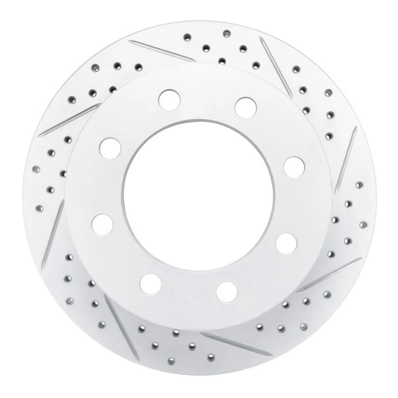 DFC 01-10 Chevrolet Express 3500 Rear Right Drilled & Slotted Geoperformance Rotor