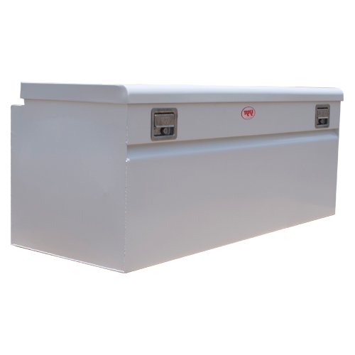 SINGLE LID ALUM CHEST BOX WHT F/8FT BEDS