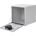 18X18X18 INCH WHITE STEEL UNDERBODY TRUCK BOX WITH PADDLE LATCH