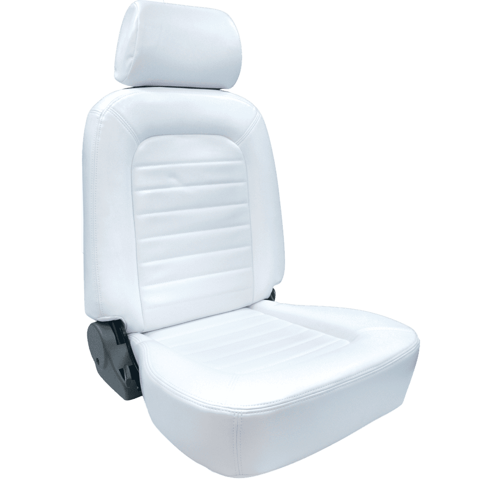 CLASSIC W/HEADREST LOW BACK WHITE VINYL LEFT
