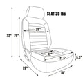 CLASSIC W/HEADREST LOW BACK WHITE VINYL LEFT