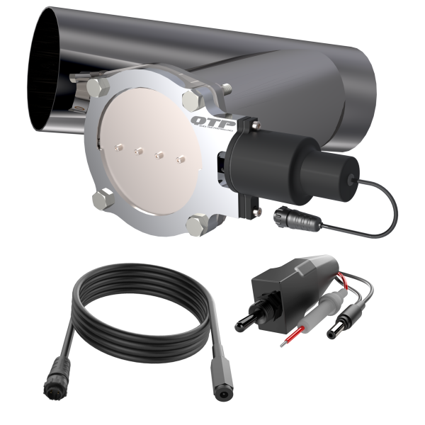 5.00 INCH QTP ELECTRIC EXHAUST CUTOUT COMBO KIT