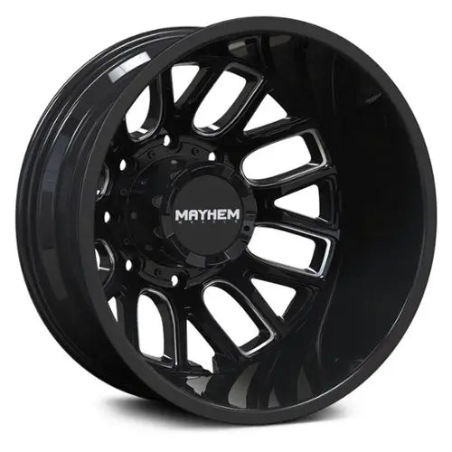 MAYHEM COGENT DUALLY (8107) GLOSS BLACK W MILLED SPOKES 20X8.25 REAR 8-200 -192MM 142MM