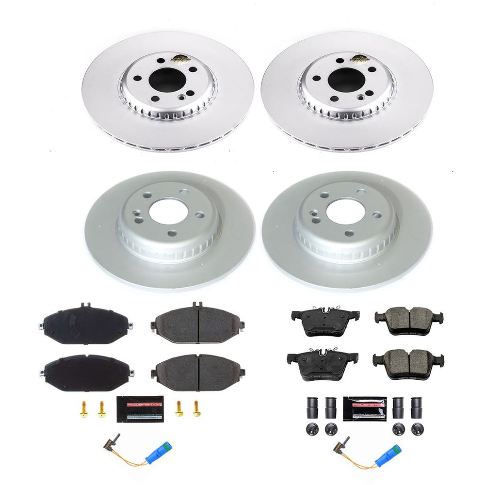 Power Stop 17-18 Mercedes-Benz C300 Front & Rear Z17 Evolution Geomet Coated Brake Kit