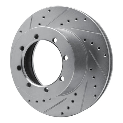 R1 96-07 Ford E-Super Duty Rear Left Drilled & Slotted Black Brake Rotor