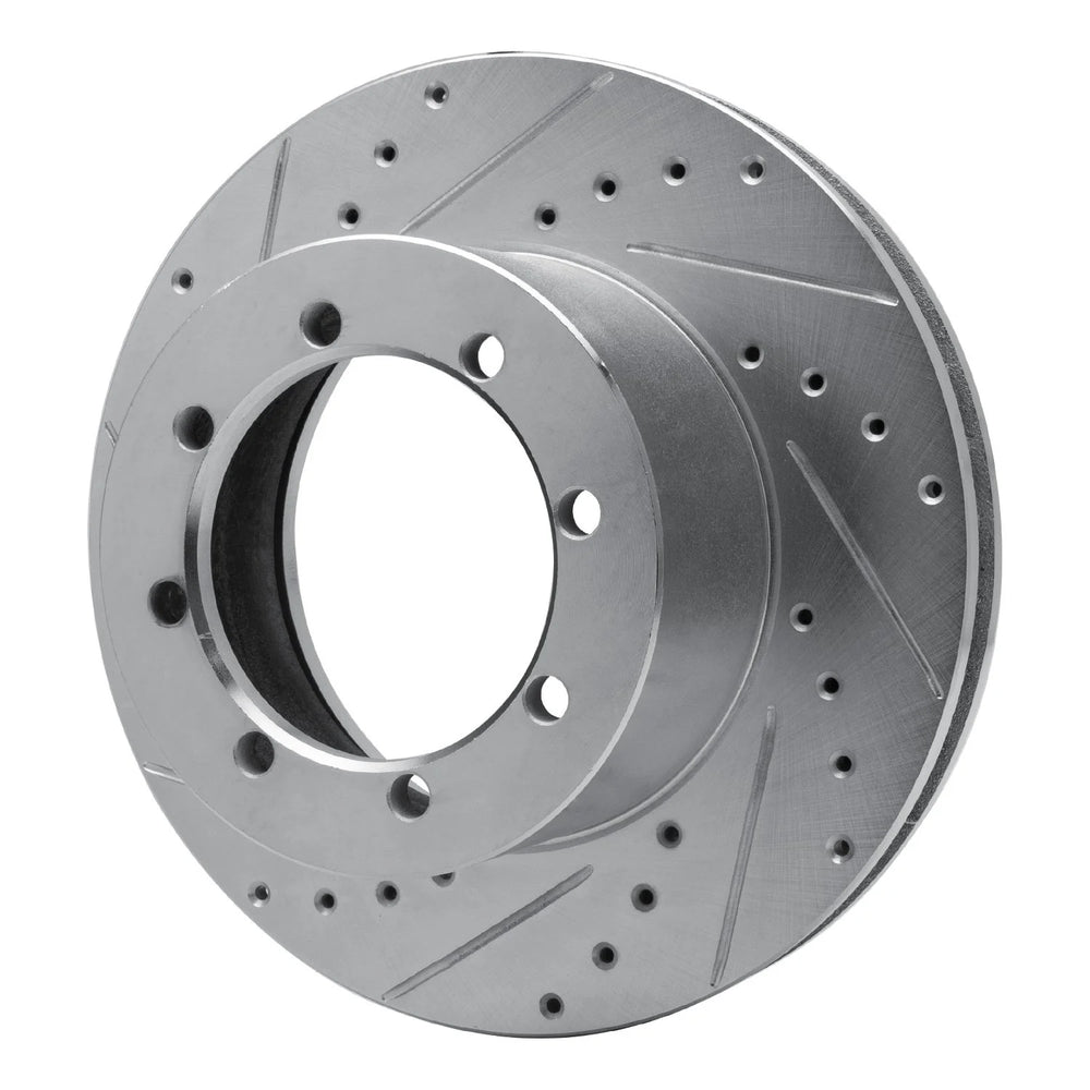 R1 96-07 Ford E-Super Duty Rear Left Drilled & Slotted Black Brake Rotor