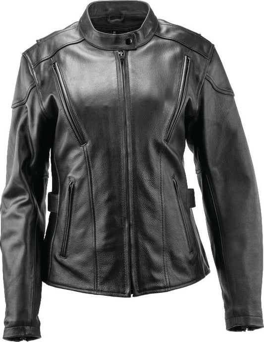 Kuryakyn Leather By River Road Dame Vintage Leather Jacket Black Womens - Large