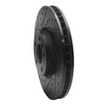 R1 02-06 BMW X5 Front Left Drilled & Slotted Black Brake Rotor