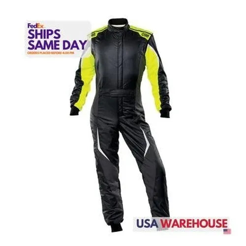 OMP Tecnica Evo Overall My21 Black/Yellow - Size 58 (Fia 8856-2018)