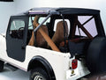 ~(54 lbs. 44X39X5)~ Tigertop Complete Replacement Soft Top Black Crush Jeep 76-86 CJ7; Includes 1-piece full Fabric Doors; Clear side and rear windows