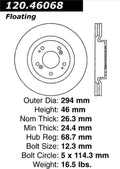 StopTech 06-09 Mitsubishi Eclipse (Exc Turbo)/04-09 Galant Slotted & Drilled Left Front Rotor