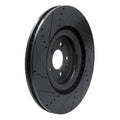 R1 13-14 Ford Mustang Front Right Drilled & Slotted Black Brake Rotor
