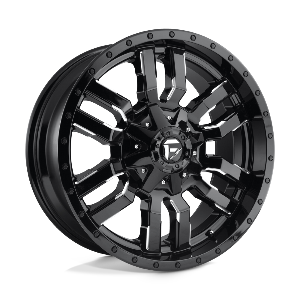 ~(53 lbs. 25X25X12)~ SLEDGE 22x9.5 8x165.10 GLOSS BLACK MILLED (20 mm)