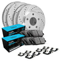 R1 97-01 Honda Prelude Front & Rear Drill/Slot Silver Rotors w/Ceramic Pads