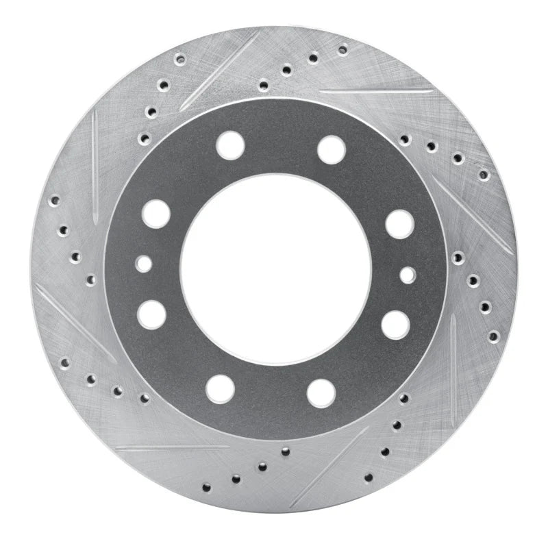 R1 73-79 Ford F-250 2WD (Excl Super Duty) Front Left Drilled & Slotted Silver Brake Rotor