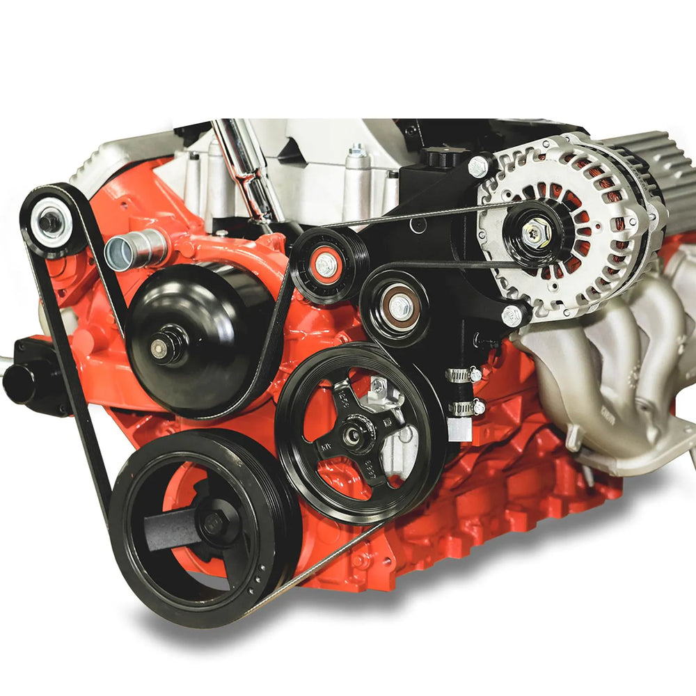 SERPENTINE PULLEY KIT FBODY PS (NO AC) BLACK FINISH