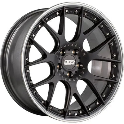 BBS CH-RII 22x9.5 5x120 ET33 Satin Black Center Platinum Lip SS Rim Prot Wheel -82mm PFS Req