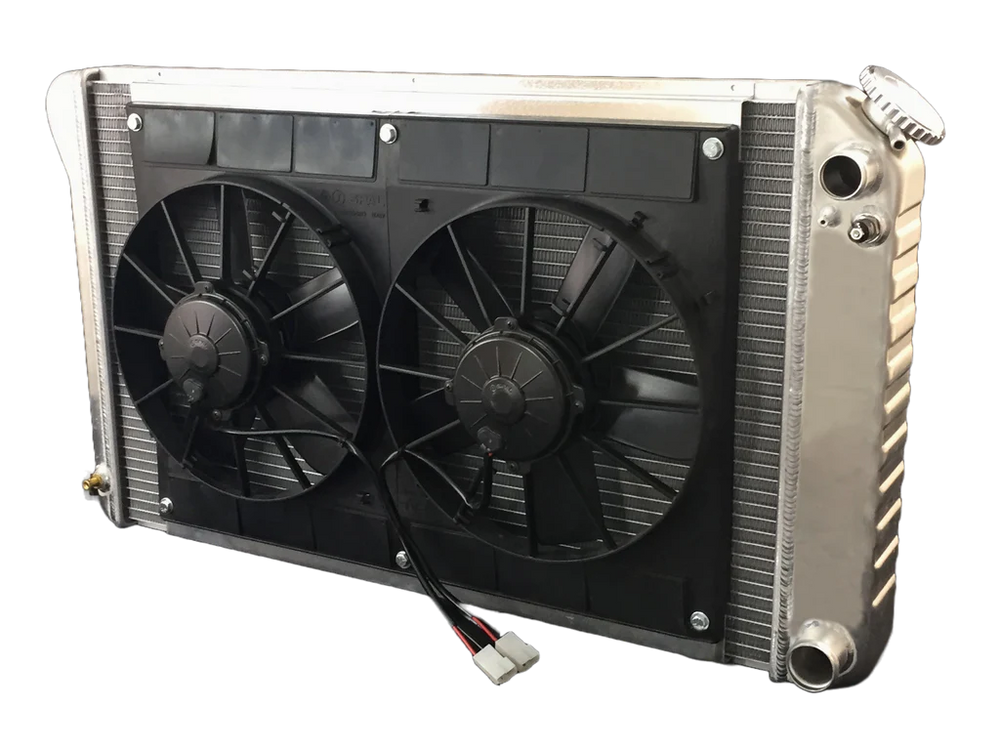 Radiator w/Fans Camaro LS 70-81 Auto Trans Blk