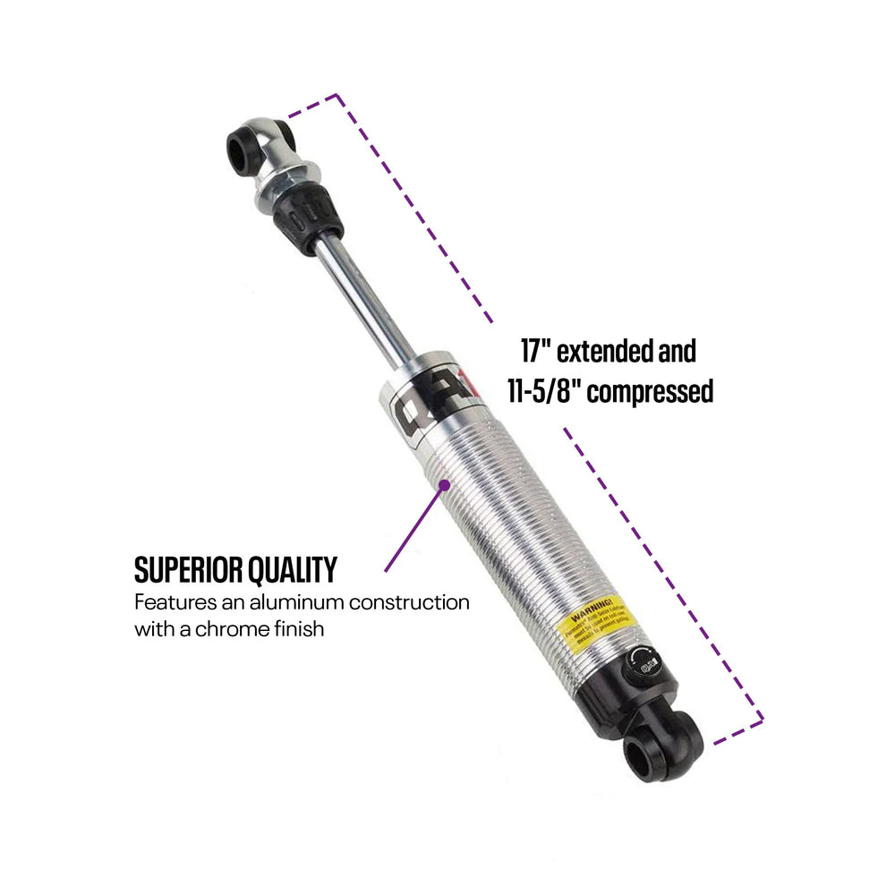 QA1 16.63in Ext 5in Travel T-Bar/Clevis Shock Mod Coilover RH Piggyback 11.63in Comp