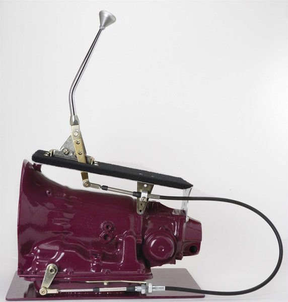CABLE OPERATED SHIFTER GM TH350 TRANS W/CHROME 16IN SGL BEND LEVER & MUSHROOM BL