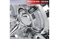 PROJECTOR HEADLIGHTS WITH LED BAR CHROME HOUSING CLEAR LENS AND AMBER REFLECTOR