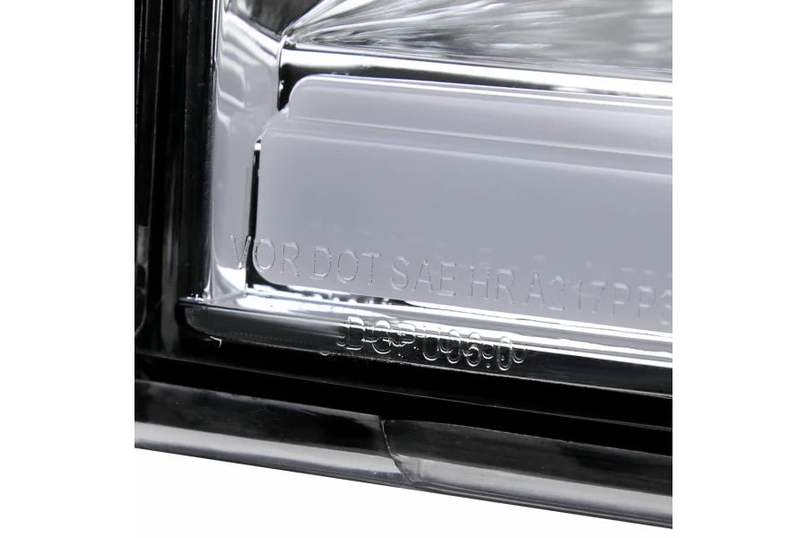 PROJECTOR HEADLIGHTS WITH LED BAR CHROME HOUSING CLEAR LENS AND AMBER REFLECTOR