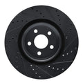 R1 19-24 Ford Edge Front Right Drilled & Slotted Black Brake Rotor