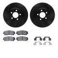 R1 05-23 Chrysler 300 Front Drilled & Slotted Black Brake Rotor Set w/Ceramic Pads and Hardware
