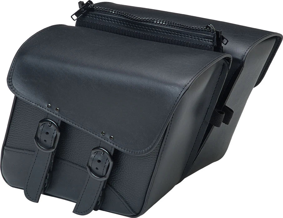 Willie & Max Universal Black Jack Compact Slant Saddlebag Set (12inL x 9.5inH x 5.5 inW) - Black