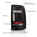 ANZO 19-24 RAM 2500/3500 Full LED Tail Lights SeqSig Black - Pair