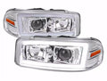 DENALI PROJECTOR HEADLIGHTS WITH CHROME HOUSING CLEAR LENS AND AMBER REFLECTOR