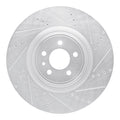 R1 Concepts Brake Rotor Drilled and Slotted Silver Fits Ford Mustang