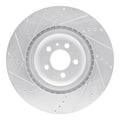 R1 Concepts Brake Rotor Drilled and Slotted Silver Fits Ford Mustang