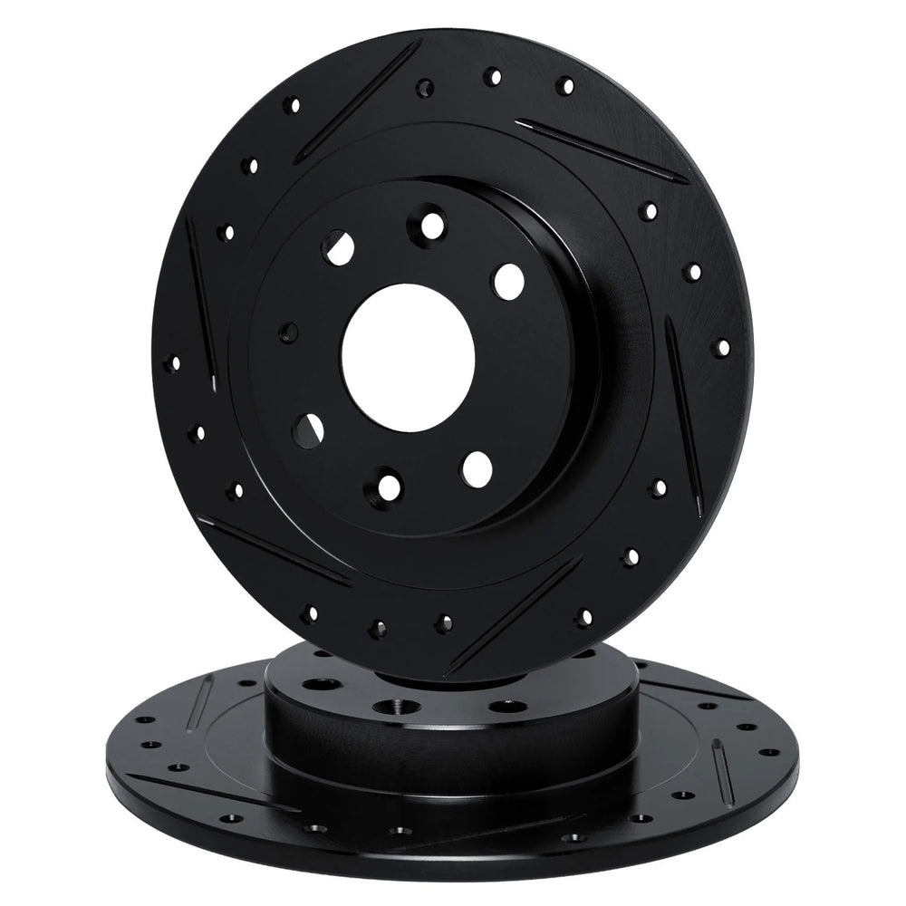 R1 Concepts Brake Rotor- Slotted - Silver Fits BMW 318i