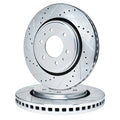 R1 19-25 Ford Ranger Rear Drilled & Slotted Silver Brake Rotor Set