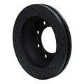 R1 01-25 Chevrolet Silverado 3500 Front Left Drilled & Slotted Black Brake Rotor