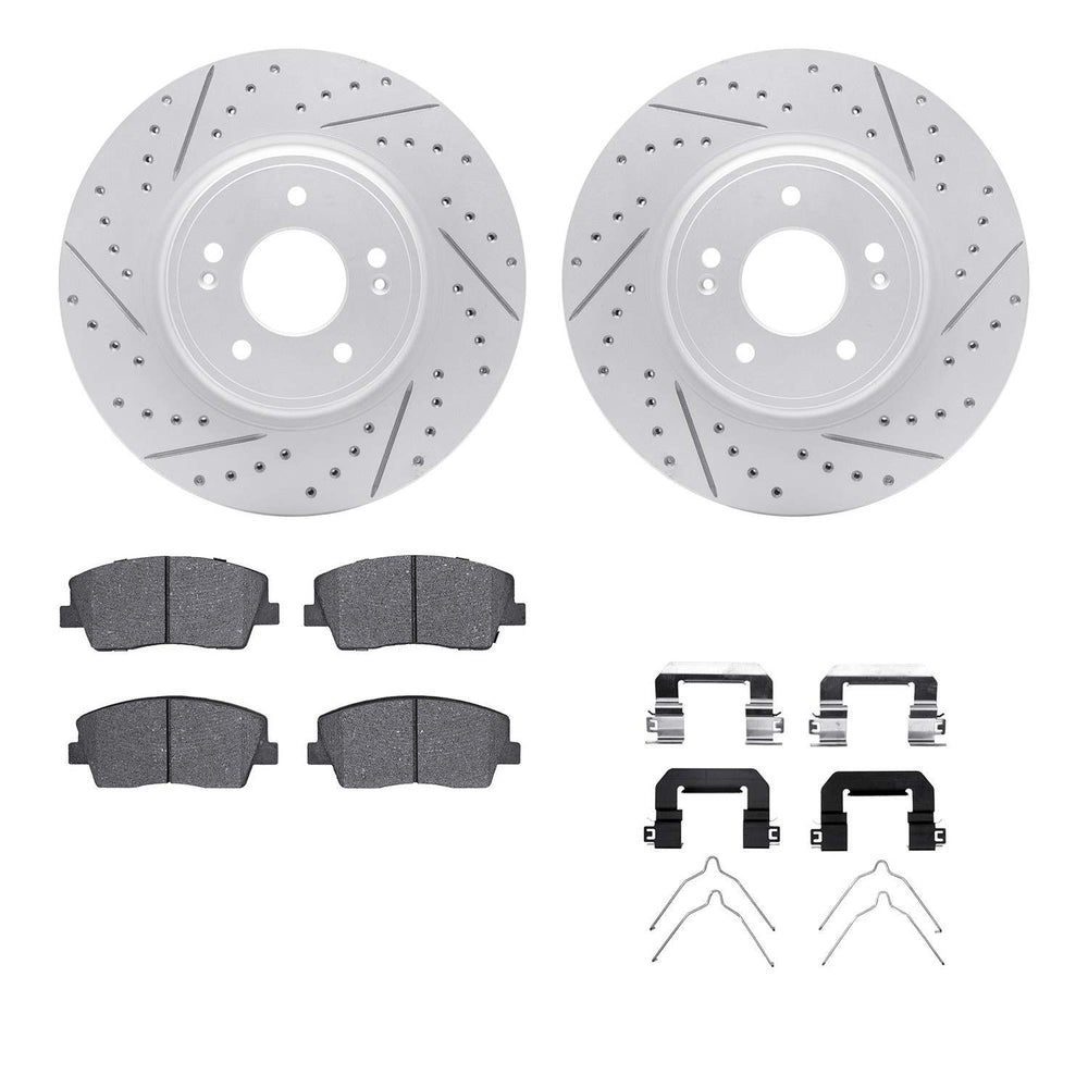 DFC 18-23 Genesis G70 Front Drilled & Slotted Geoperformance Rotors 5000 Advanced Pads w/Hardware