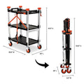 SITERUNNER 3 SHELF FOLDING JOBSITE CART 300LB MAX LOAD