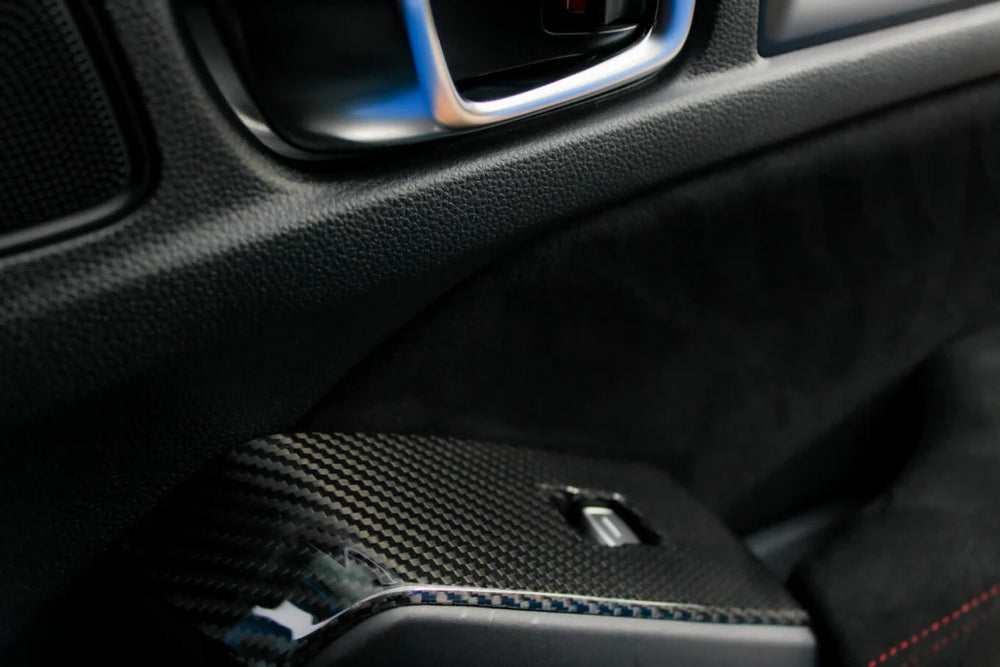 OLM LE Carbon Fiber Window Switch Panel Covers (Set of 4) - 2022 Honda Civic Type R