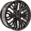 22 IN REPLICA WHEEL CV37 FITS GMC SIERRA RIM 22X9 BLACK WHEEL