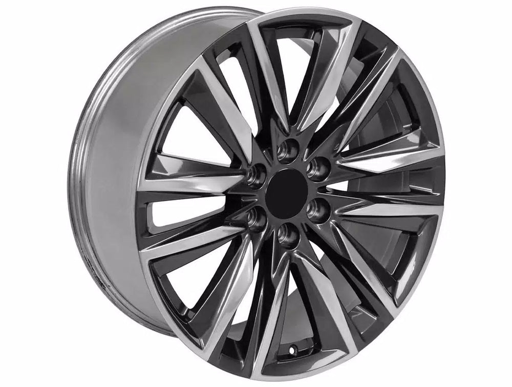 24 IN REPLICA WHEEL FITS CADILLAC ESCALADE CA92 GUNMETAL WITH POLISHED FACE 24