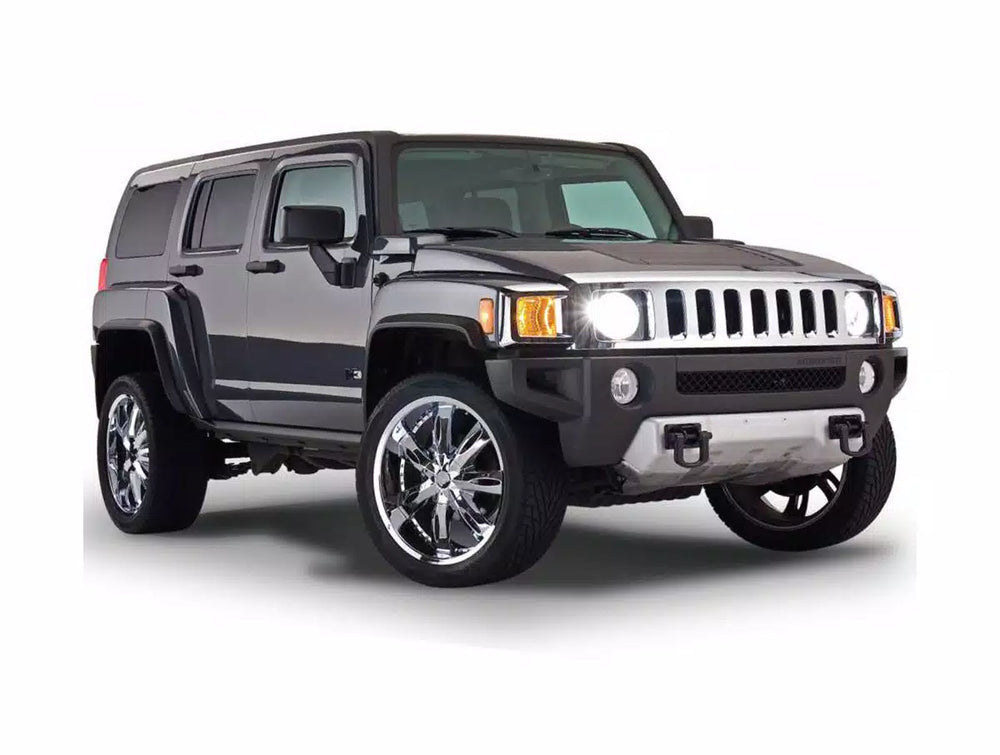 Black OE Style Smooth Finish 4-Piece Fender Flare Set For 2006-2010 Hummer H3 Bushwacker