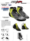 OMP KART SHOES KS-X FIA 8877-2022 BLACK/GREY/FLUO YELLOW SIZE 37