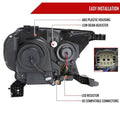 PROJECTOR HEADLIGHTS WITH SEQUNETIAL TURN SIGNAL LED BAR CHROME HOUSING AND CLEAR LENS