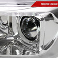 PROJECTOR HEADLIGHTS WITH SEQUNETIAL TURN SIGNAL LED BAR CHROME HOUSING AND CLEAR LENS