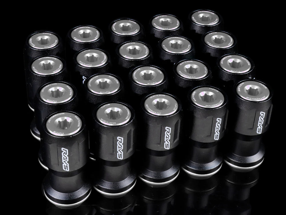 Rays 12x1.50 Formula Lug Nut FN-II Set 20 - Black/Black
