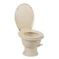 411 COMPLETE RV TOILET W/ CERAMIC BOWL LOW PROFILE BONE