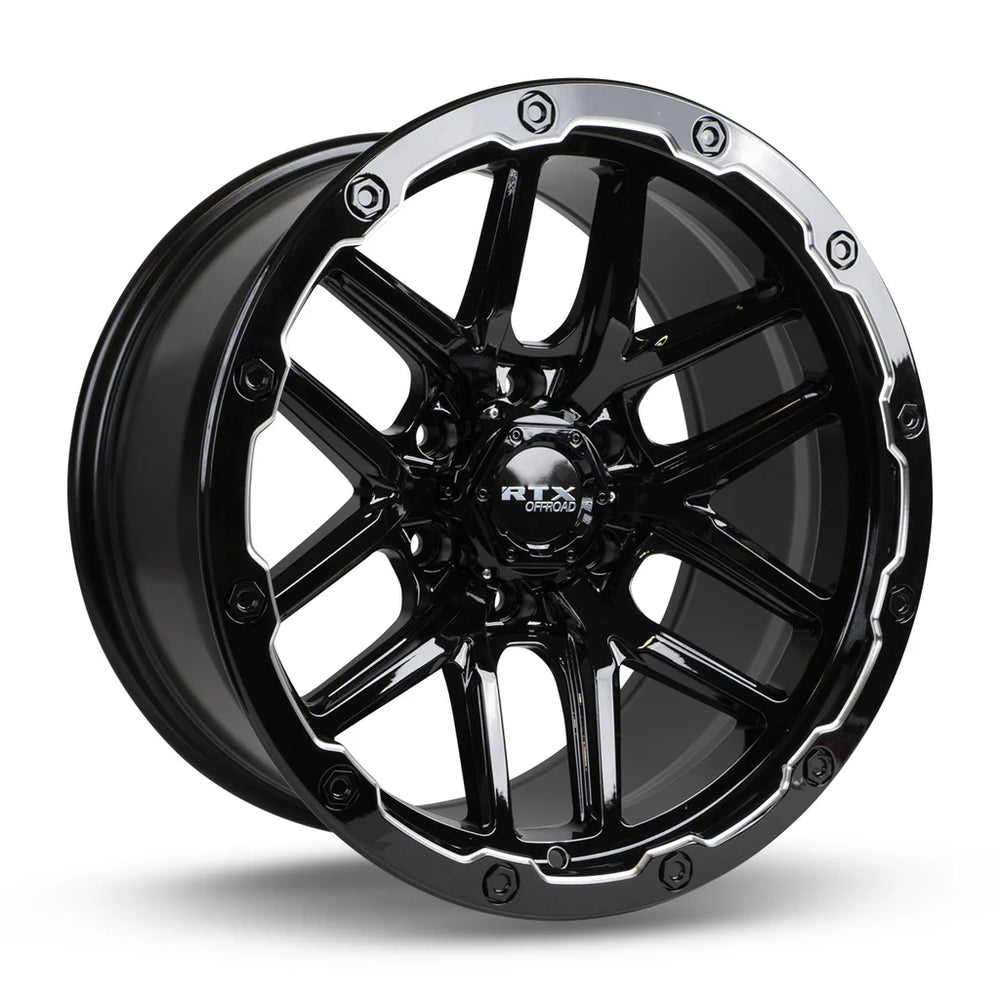 VOLCANO 20X10 6X135 ET18 CB87.1 GLOSS BLACK MILLED EDGE